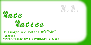 mate matics business card